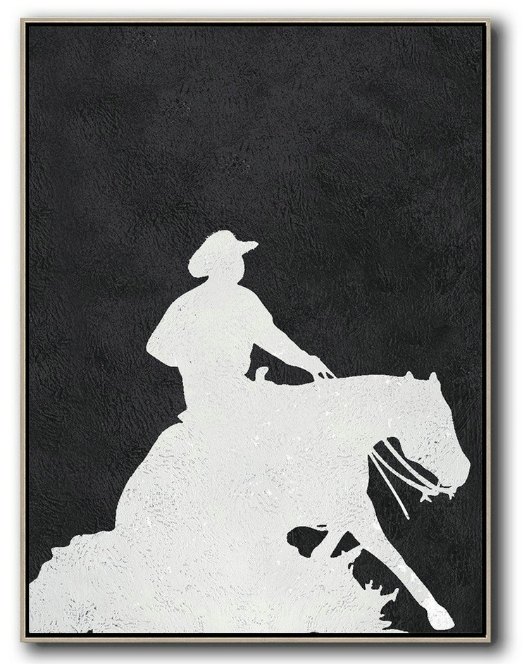 Canvas Wall Paintings,Black And White Minimal Painting On Canvas - Personalized Canvas Art